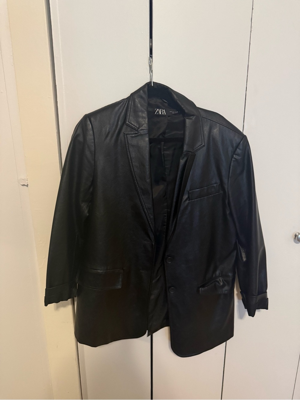 ZARA Black Faux Leather Jacket